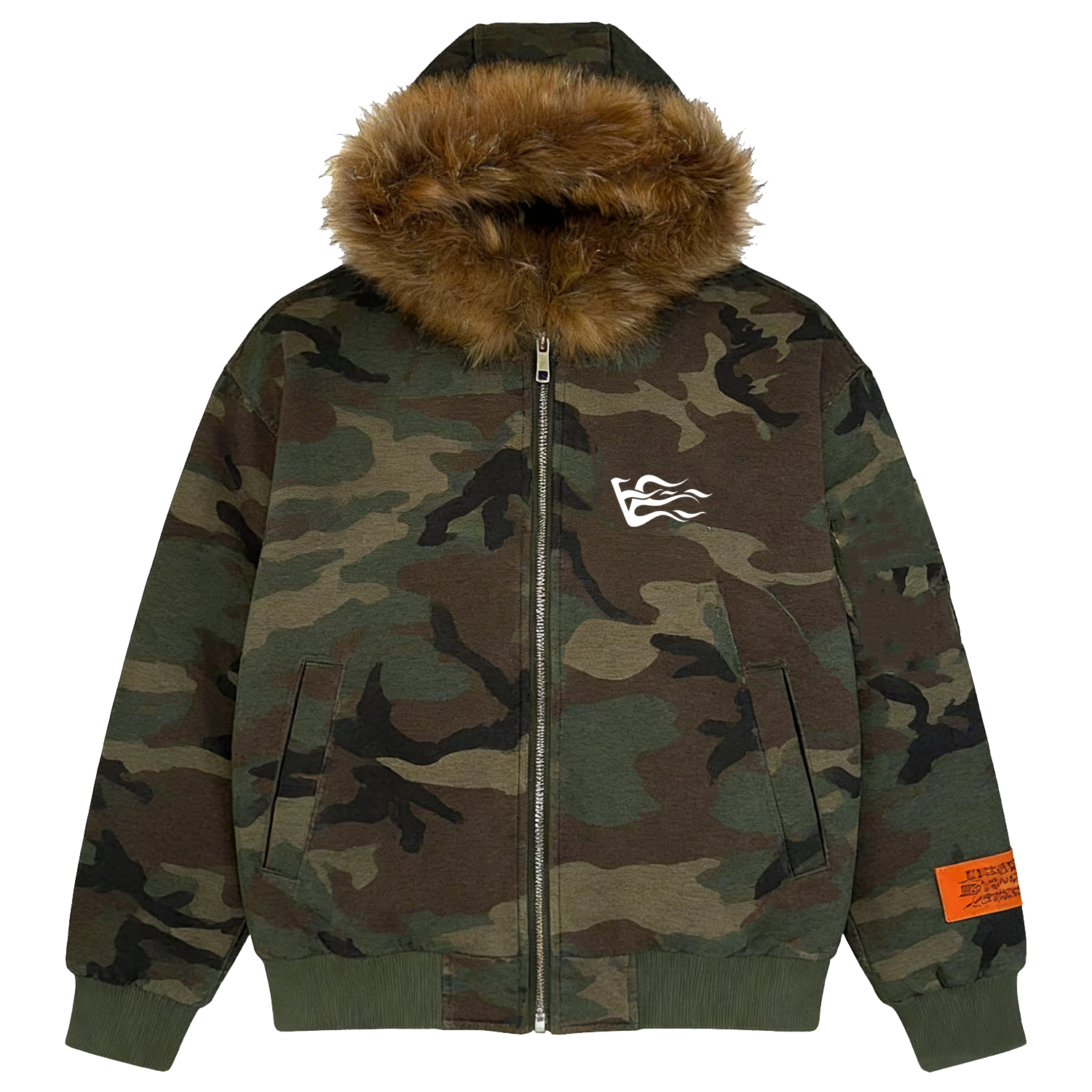 Fur V-Logo Zip-Up - Camo