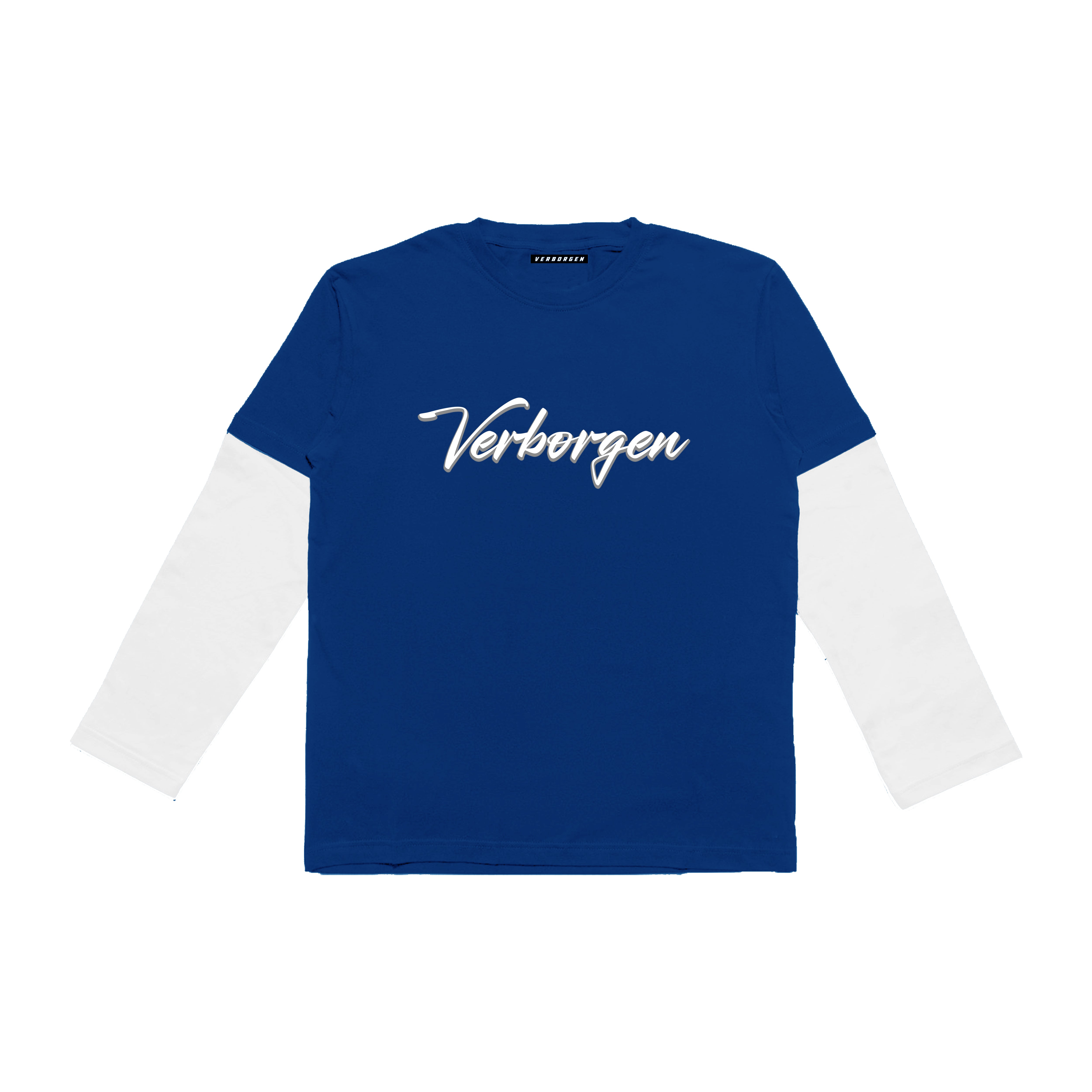 Script Double Layered T-Shirt - Blue