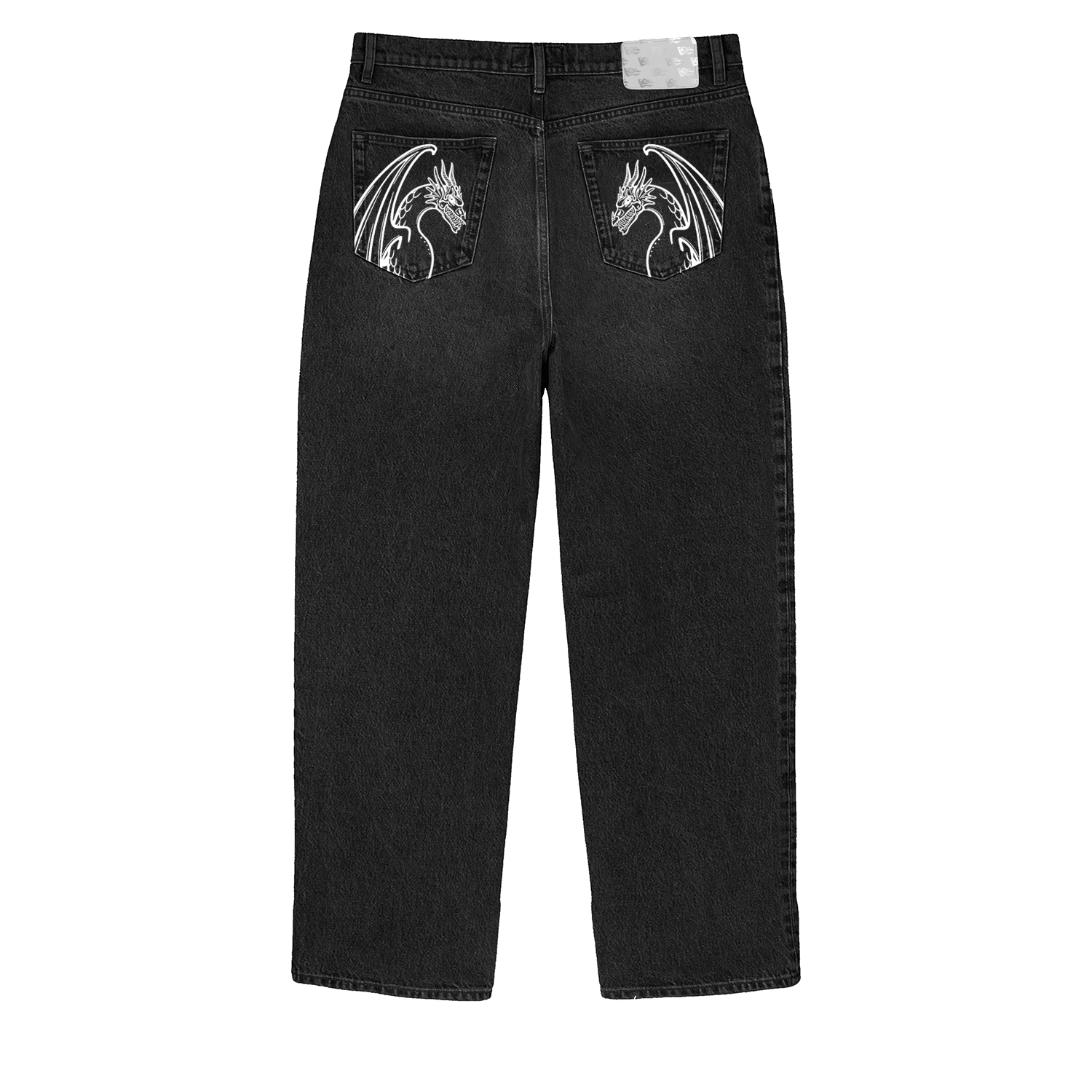 Dragon Pocket Denim Jeans - Black