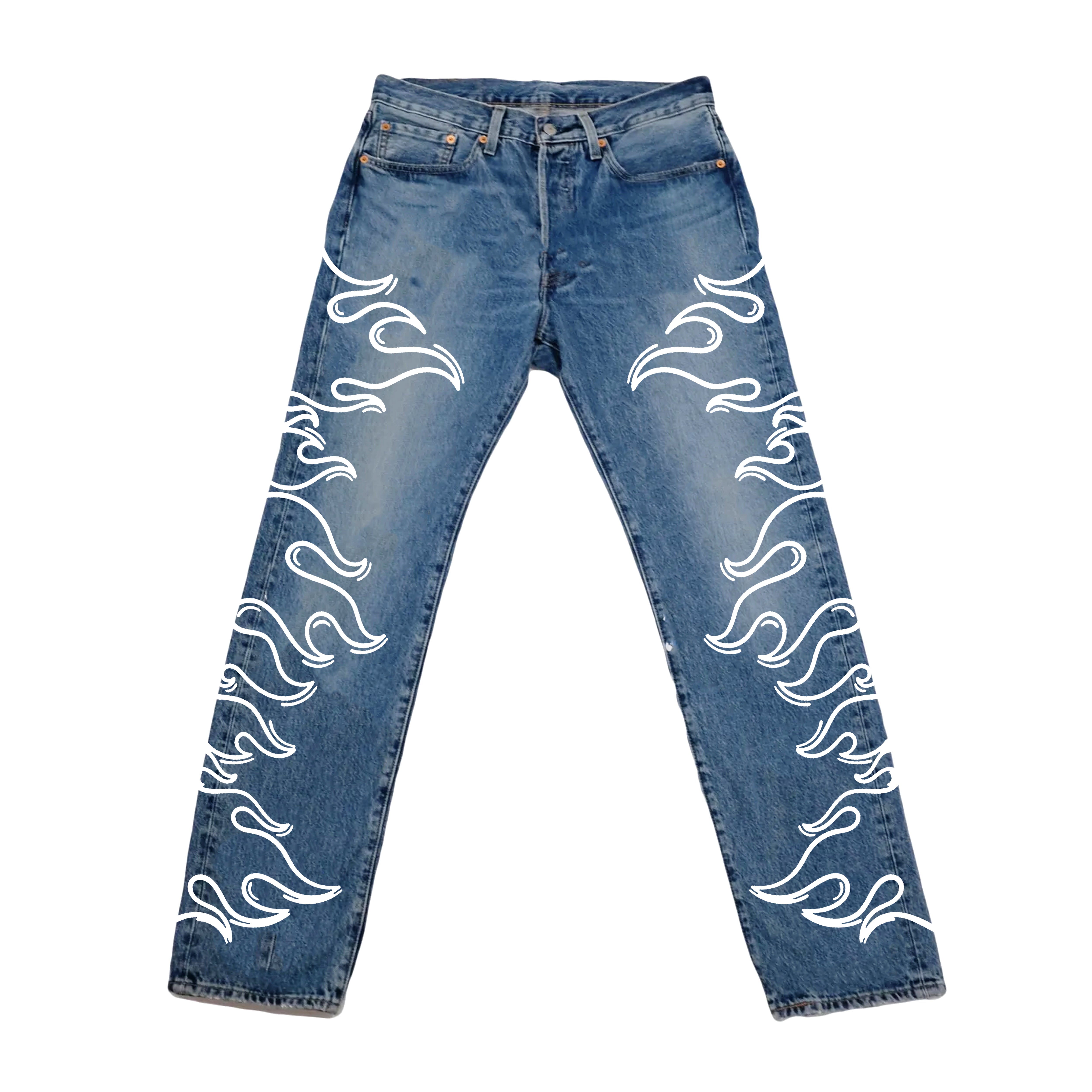 Flames Denim Jeans - Denim