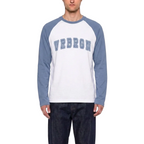 2 Tone "VRBRGN" L/S T-shirt - Baby blue/White