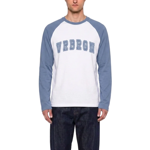 2 Tone "VRBRGN" L/S T-shirt - Baby blue/White