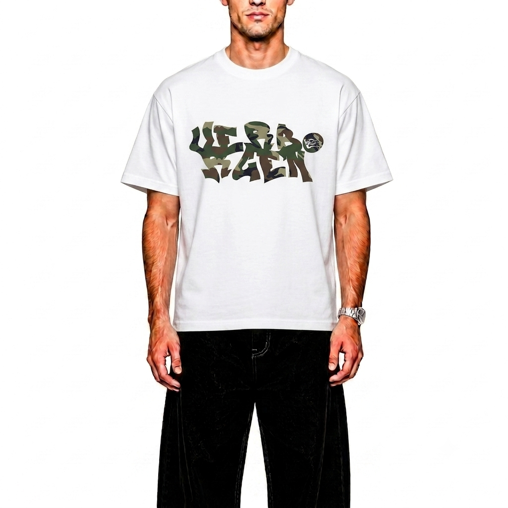 Graffiti Camo T-Shirt - WHITE