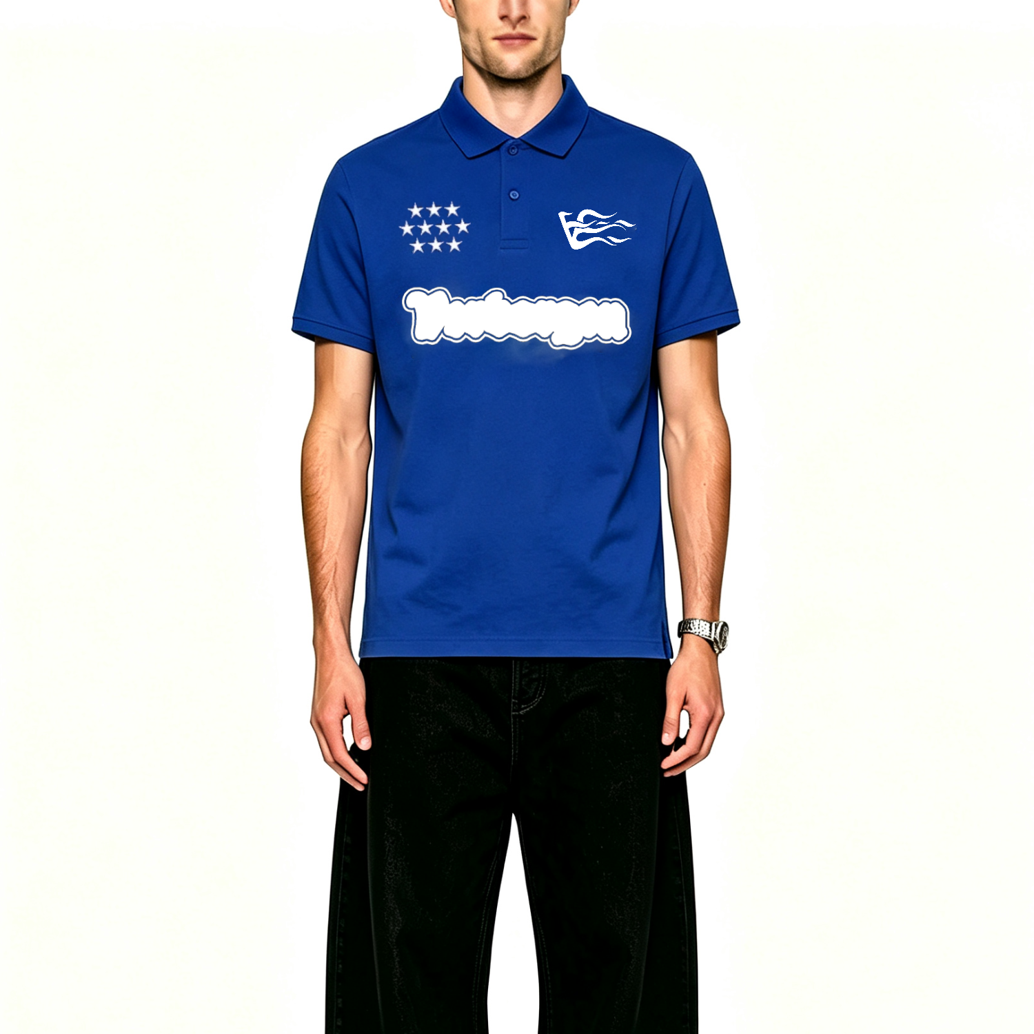 Censored V-Logo Polo shirt - Blue