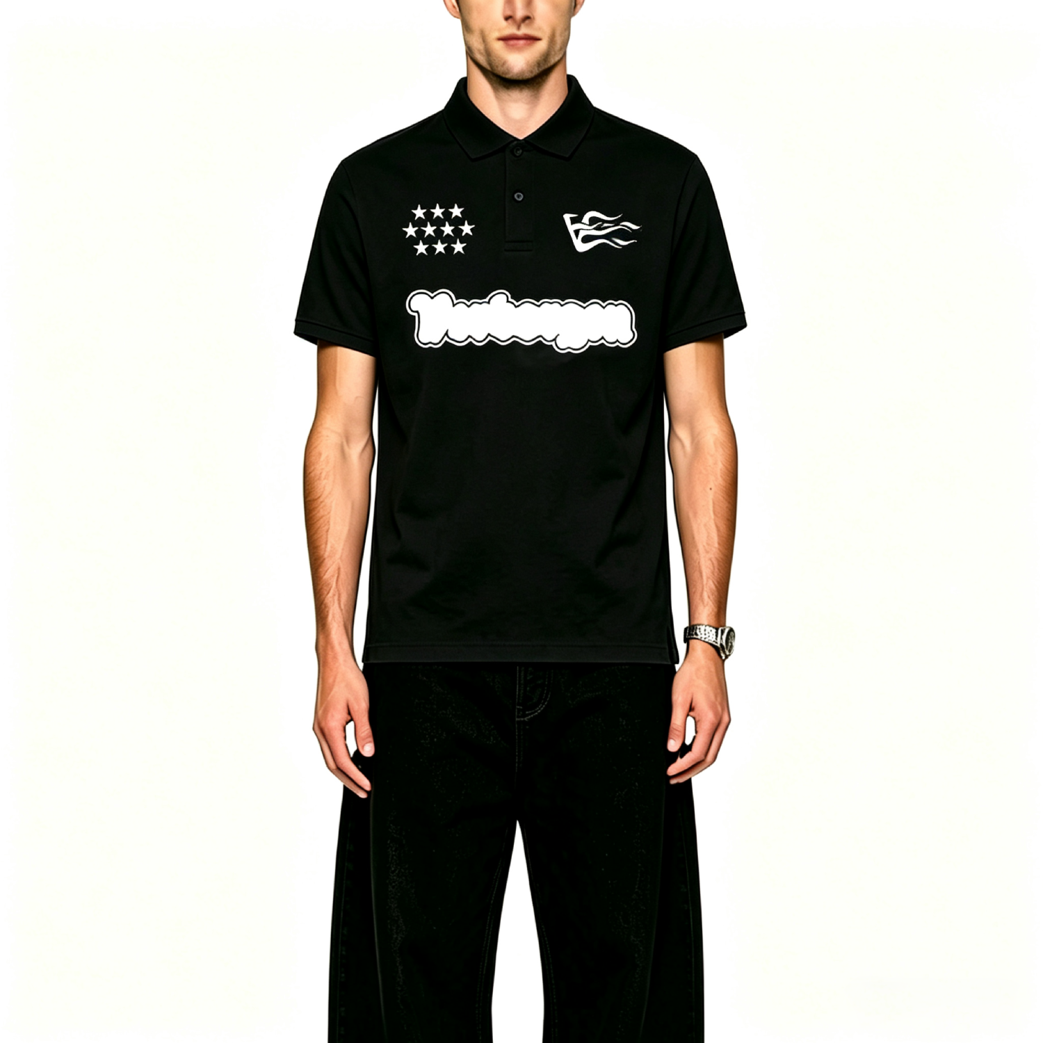 Censored V-Logo Polo shirt - Black