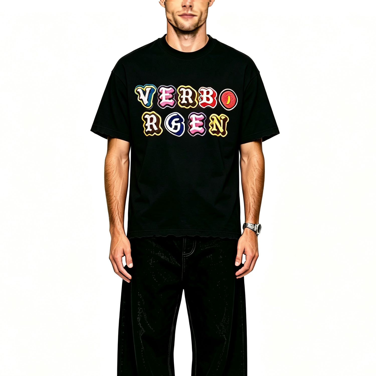 Chenille T-Shirt Black