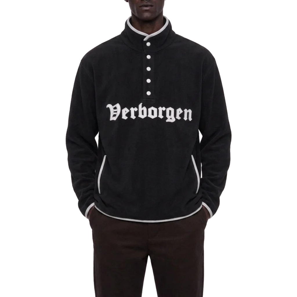 Button up 1/4 Zip Up - Navy/White