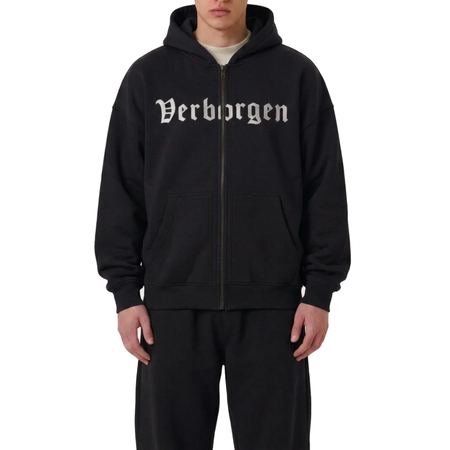 "Classic" Embroidery V3 Zip-Up — Black
