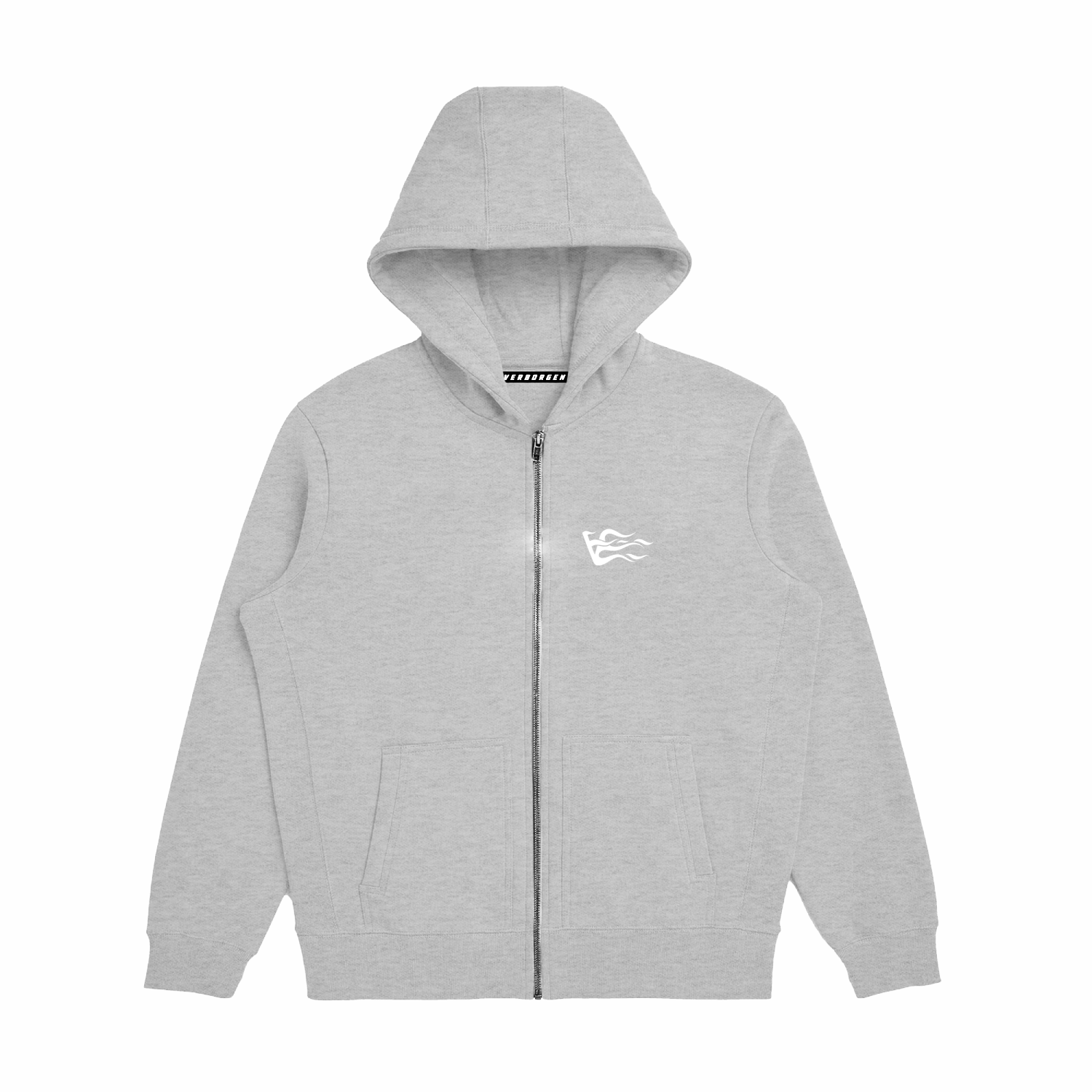 V-Logo Zip-up Hoodie - Grey