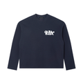 Waffle Knit Verborgen LS T-Shirt - Navy