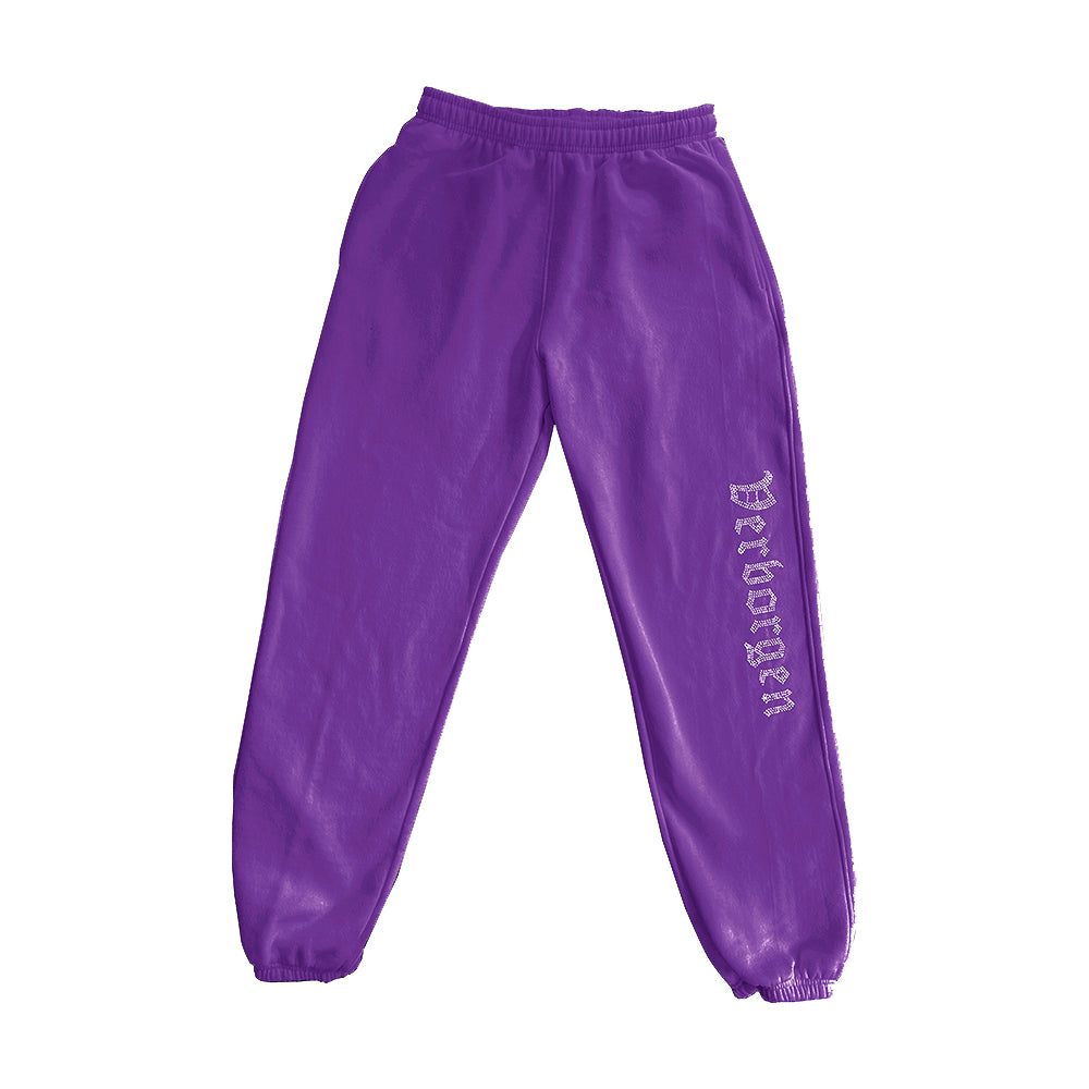Rhinestone Joggers - Purple