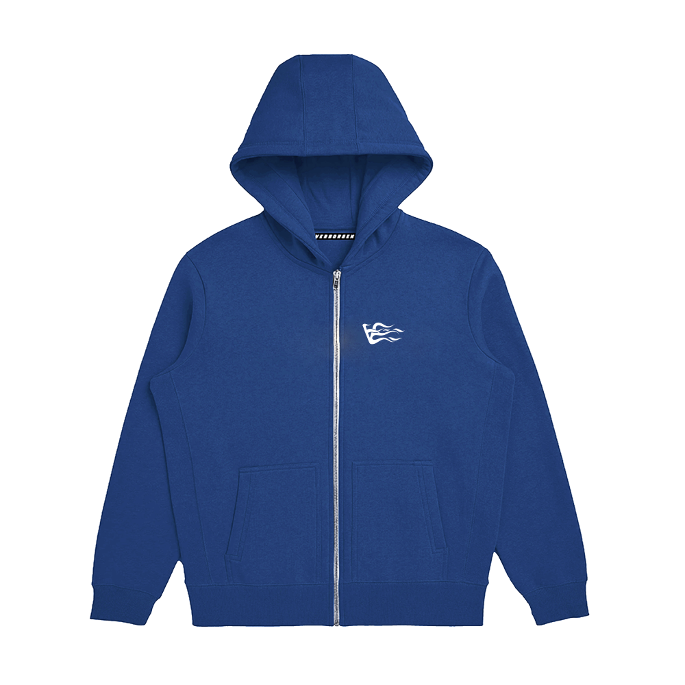 V-Logo Zip-up Hoodie - Navy