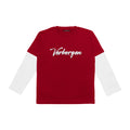 Script Double Layered T-Shirt - Red
