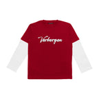 Script Double Layered T-Shirt - Red