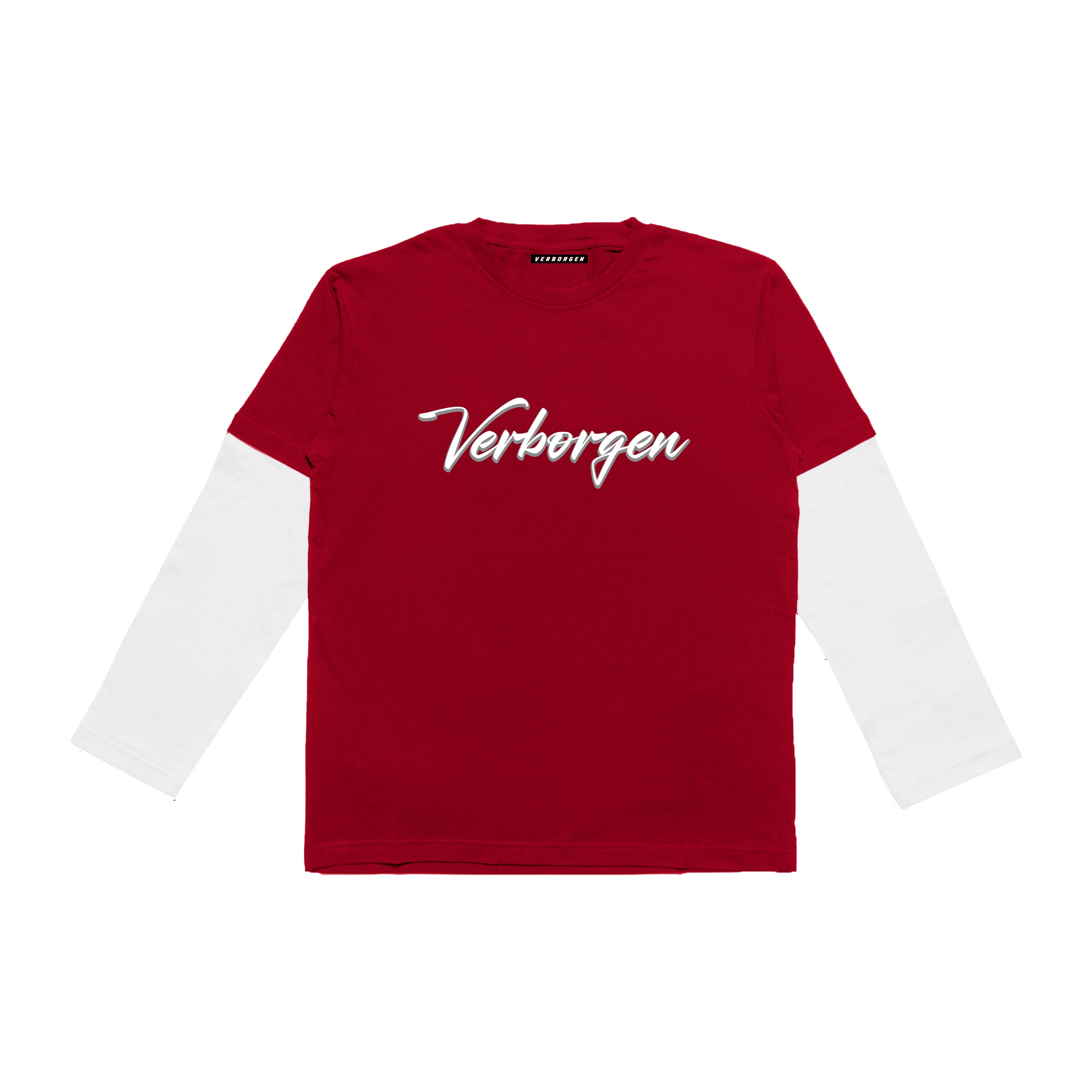 Script Double Layered T-Shirt - Red